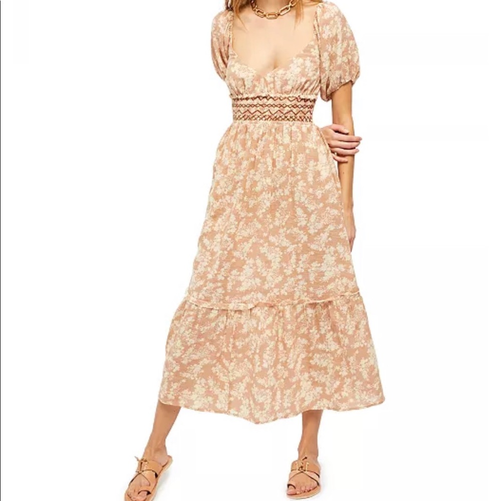 Free People Peach Floral Maxi Dress